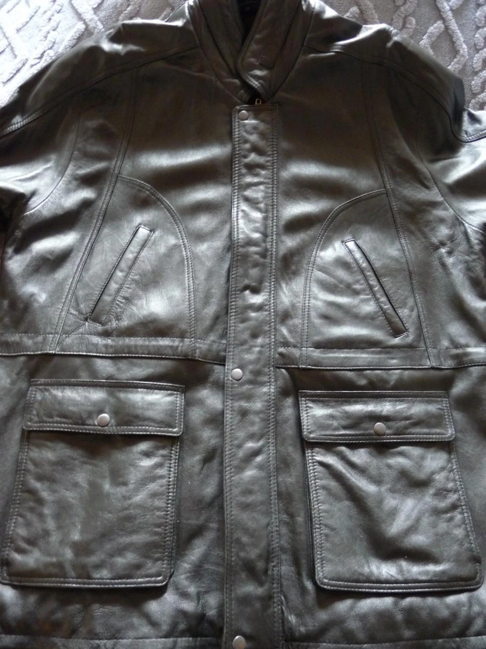 3/4 length leather jacket/blouson – photo 13
